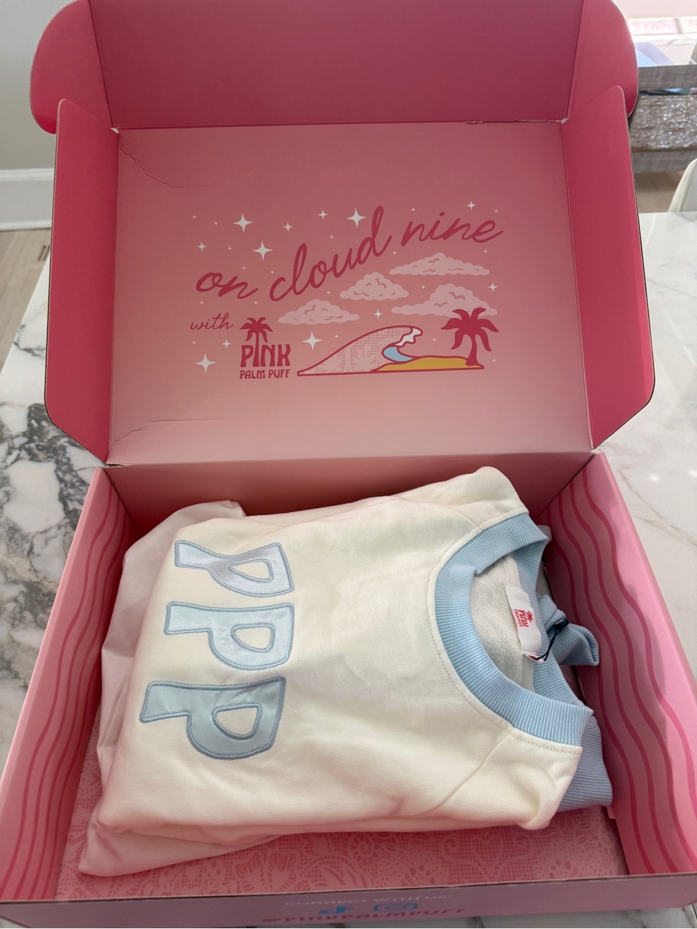 PinkPalmPuff NEW Coastal Collection White Sweatshirt